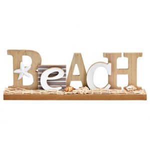 Fa ”Beach” felirat 30x10x4 cm