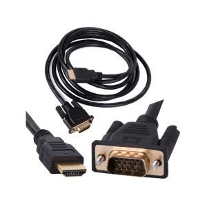 Aranyozott VGA – HDMI kábel 2m hosszú, Full HD csatlakozókkal – D-sub kábel