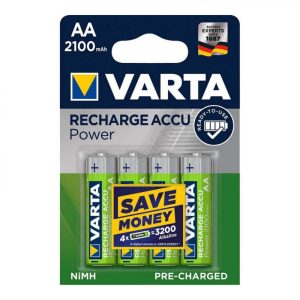 VARTA 56706 akkumulátor AA, NiMH akkumulátor, ceruza, 2100 mAh kapacitás, RTU – feltöltött és használatra kész, 4 db/csomag